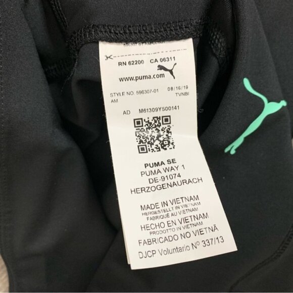 Puma Evide Biker Shorts High Rise Waist Mesh Mid Thigh Length Black Size XS - Picture 9 of 14